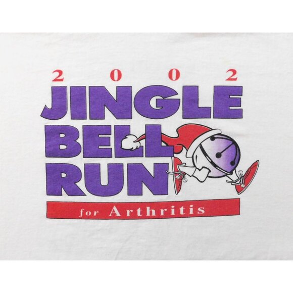 Jingle Bell Run for Arthritis 2002 Tee XL White Long Sleeve Fort Worth Hanes - Picture 3 of 7